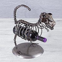 Recycled auto parts bottle holder Dinosaur Bones Mexico