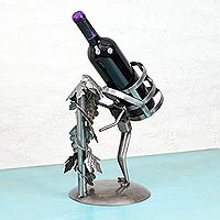 Recycled auto parts bottle holder Grape Harvest Mexico