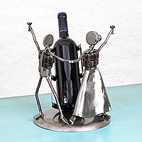 Recycled auto parts bottle holder Happy Pair Mexico