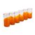 Blown glass tumblers, 'Orange Waves' (set of 6) - 6 Hand Blown Recycled Glass Orange Tumbler Set from Mexico (image 2b) thumbail