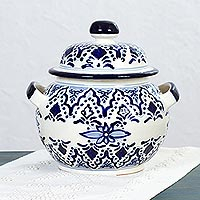 Ceramic soup tureen Village Flower Mexico