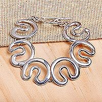 Sterling silver link bracelet,