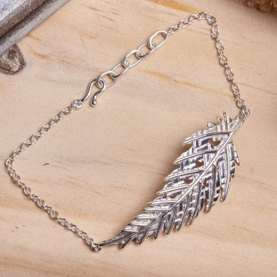 Sterling silver pendant bracelet, Enchanted Leaf