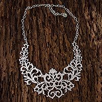 Sterling silver statement necklace,