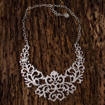 Sterling silver statement necklace, Twisting Branches
