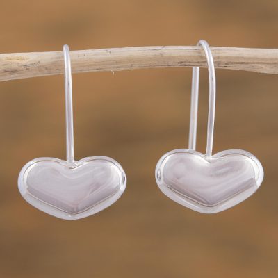 Sterling silver drop earrings, Love from the Heart