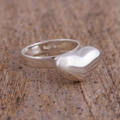 Sterling silver cocktail ring, Love from the Heart