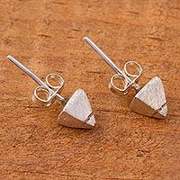 Sterling silver stud earrings,