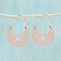 Rose gold plated hoop earrings,