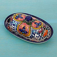 Ceramic butter dish Floral Joy Mexico