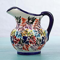 Small ceramic pitcher Dance of Colors Mexico
