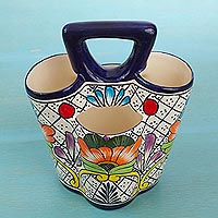 Ceramic utensil holder Floral Joy Mexico