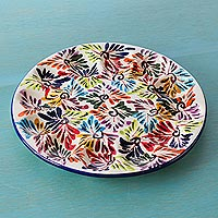 Ceramic egg platter Dance of Colors Mexico