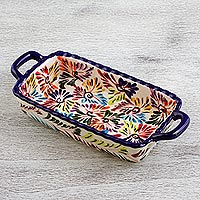 Ceramic relish tray Dance of Colors Mexico