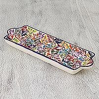 Long ceramic tray,
