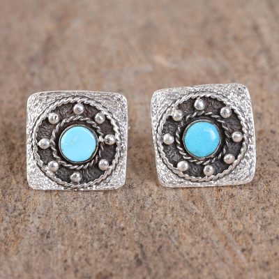 Turquoise cufflinks, Westward Ho