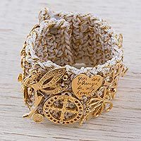 Gold accent wristband bracelet,