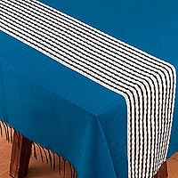Cotton blend tablecloth Azure Road Mexico