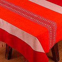 Cotton blend tablecloth Fire s Warmth Mexico