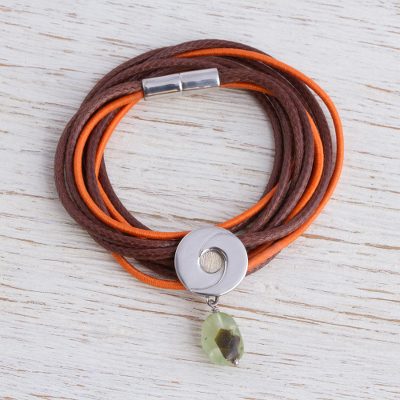 Sterling silver and jasper wrap bracelet, Maya Integration