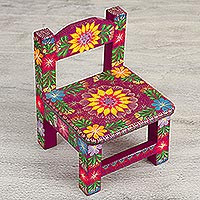 Miniature wood decorative chair Happiness and Tradition Mexico