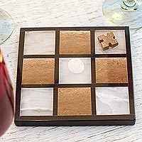 Onyx and marble tic-tac-toe set,
