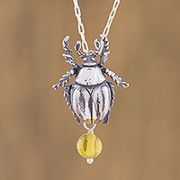 Amber pendant necklace,
