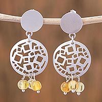 Amber dangle earrings,