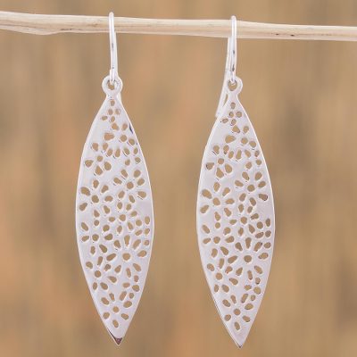 Sterling silver dangle earrings, Dotted Forms