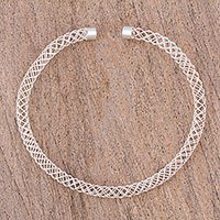 Sterling silver collar necklace,