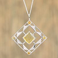 Amber pendant necklace,