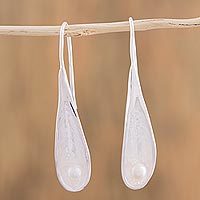 Cultured Akoya pearl drop earrings,
