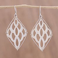 Cultured Biwa pearl dangle earrings,