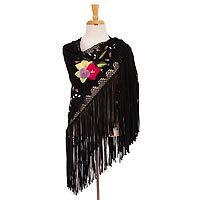 Cotton applique shawl,