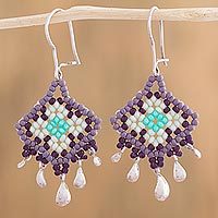 Sterling silver dangle earrings,