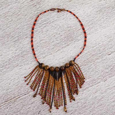 Tigers eye waterfall necklace, Natural Intensity