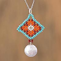 Sterling silver pendant necklace,