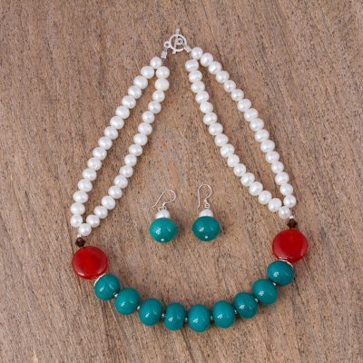 Multi-gemstone jewelry set, Arandas Sunset