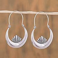 Sterling silver hoop earrings,