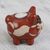 Ceramic tealight holder, 'Intellectual Pig' - Handcrafted Ceramic Pig Tealight Holder from Mexico (image 2b) thumbail