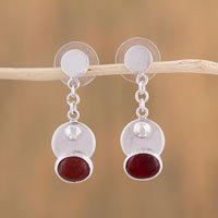 Carnelian dangle earrings,