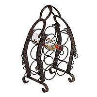 Upcycled horseshoe wine rack,