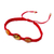 Amber braided bracelet, 'Amber Passion' - Red Nylon Braided Bracelet with Amber Beads from Mexico (image 2d) thumbail