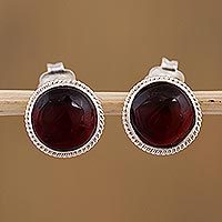 Cherry amber stud earrings,