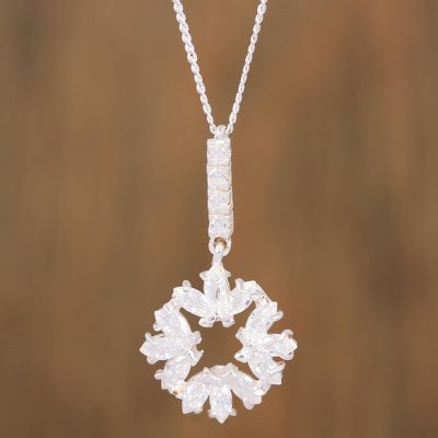 Sterling silver pendant necklace, Splendorous Sparkle