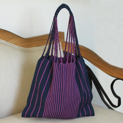 Cotton tote, Ancestral Stripes in Magenta