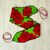 Cotton tie belt, 'Fiesta Roses' - Mexican Red and Green 100% Cotton Tie Belt with Rose Motif thumbail