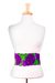 Cotton tie belt, 'Field of Flowers' - Mexican 100% Cotton Tie Belt with Purple Floral Motif (image 2a) thumbail