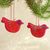 Ceramic ornaments, 'Deep Rose Dove' (pair) - 2 Handcrafted Hot Pink Ceramic Dove Ornaments from Mexico (image 2) thumbail