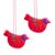 Ceramic ornaments, 'Deep Rose Dove' (pair) - 2 Handcrafted Hot Pink Ceramic Dove Ornaments from Mexico thumbail